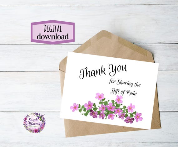 Thank You for Sharing the Gift of Reiki Card | Reiki Master Teacher Thank You | Reiki Mentor Appreciation