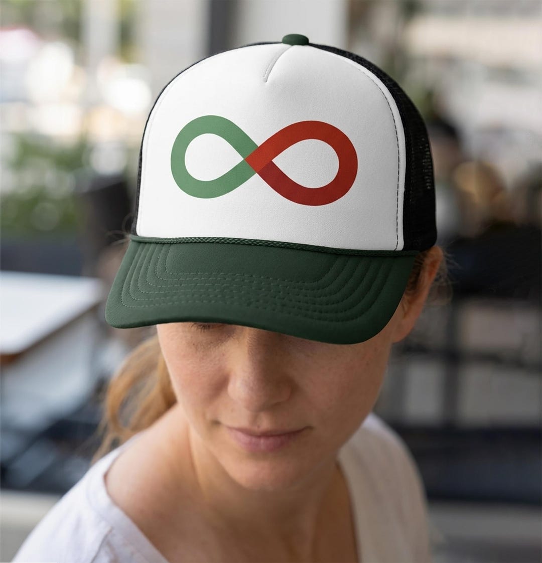 Modern Spectrum Infinity Trucker Hat, Minimalist Neurodivergent Symbol ...