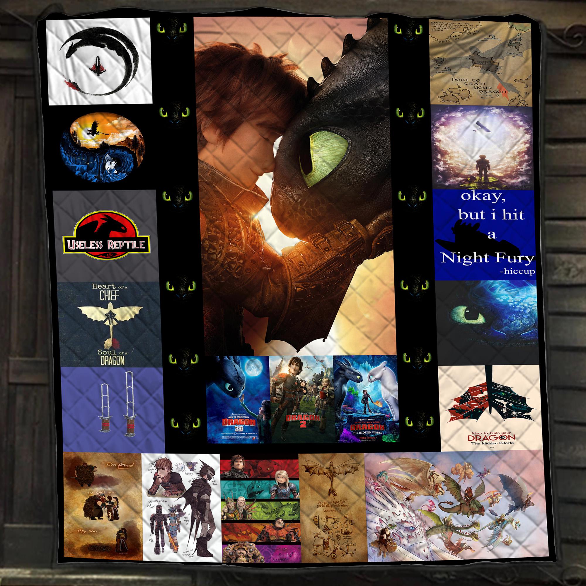 Discover How to Train Your Dragon Fleece Blanket, Toothless Hiccup Fan Quilt