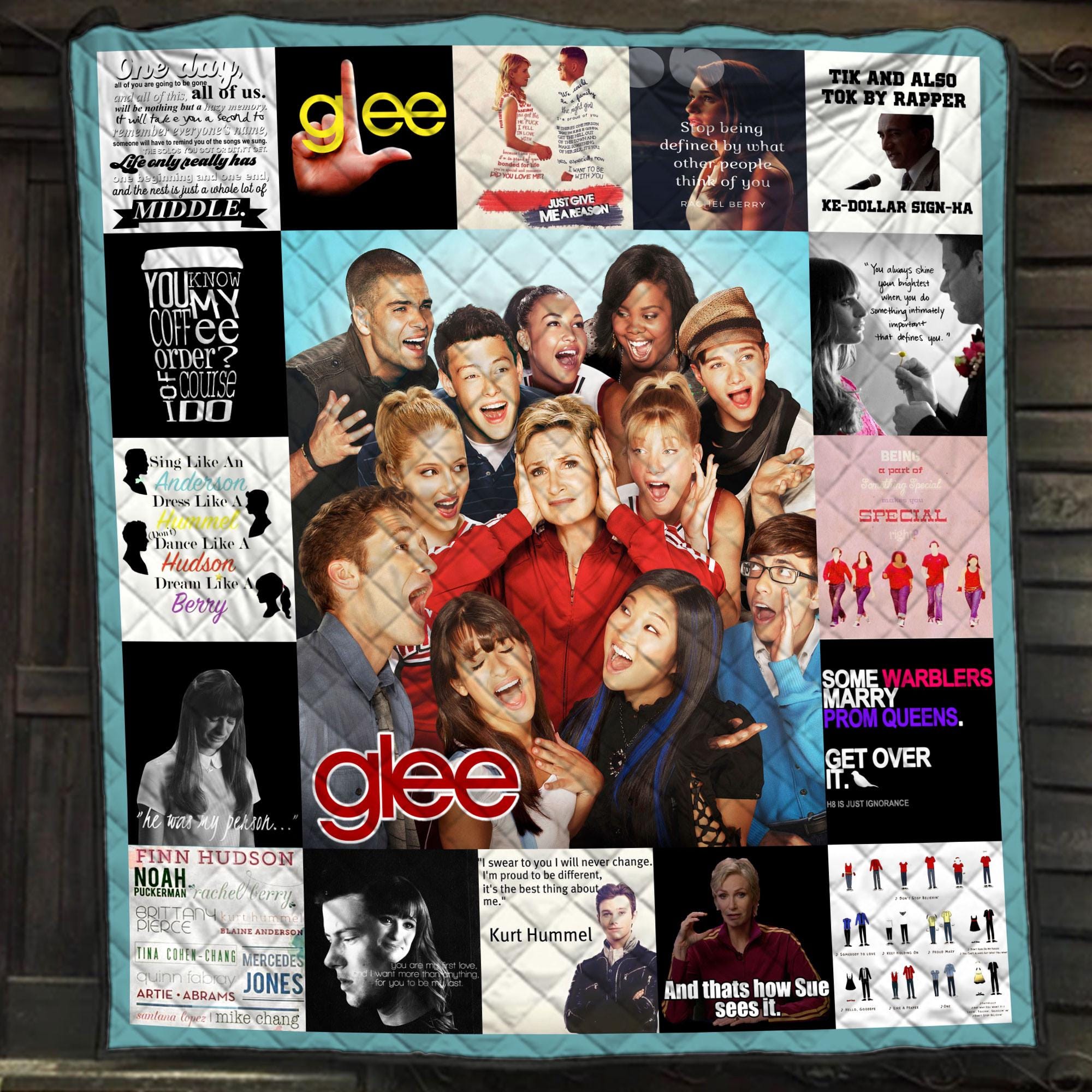 Discover Glee TV Show Cast Collage Blanket, Music Fan Cozy Quilt, Singer Lover Gift