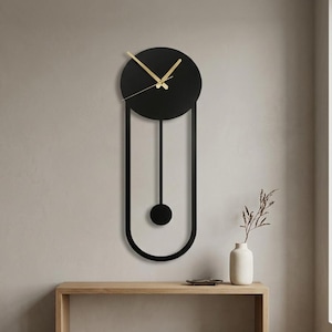 Moderne Metall Pendel Wanduhr, Abstrakte Geometrische Kunst Dekor