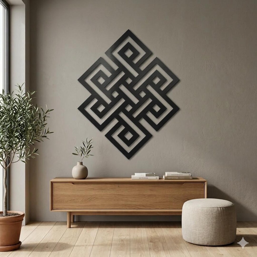 Eternal Wisdom: Endless Knot Metal Wall Decor - Etsy