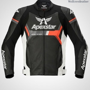 Apexstar Pro Leder Motorradjacke | Gepolsterte Racing Sportbike Bekleidung