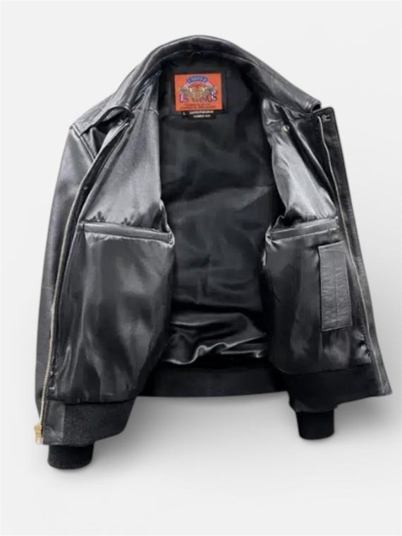 Men's Classic A-2 Leather Flight Bomber Jacket - Genuine Full