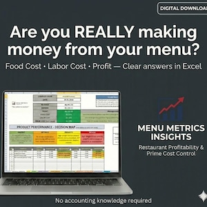 Restaurant Profit & Decision Dashboard – Menu, Food - Labor Cost Insights