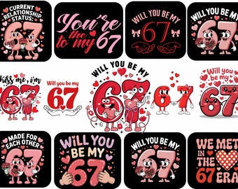 67 Clipart PNG di San Valentino, Design per maglietta di San Valentino Brainrot, San Valentino 67 Brainrot, Maglietta di San Valentino per ragazzo, Ragazza e ragazzo divertenti di San Valentino