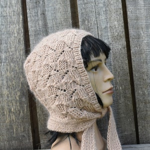Bonnet tricoté en laine mérinos, bonnet d'hiver unisexe tricoté à la main, casque moderne à tricoter, le cadeau pour les fashionistas image 4