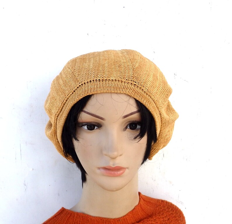 Beret Hat Knit Cotton Colorful Summer Spring Berets for Women Etsy