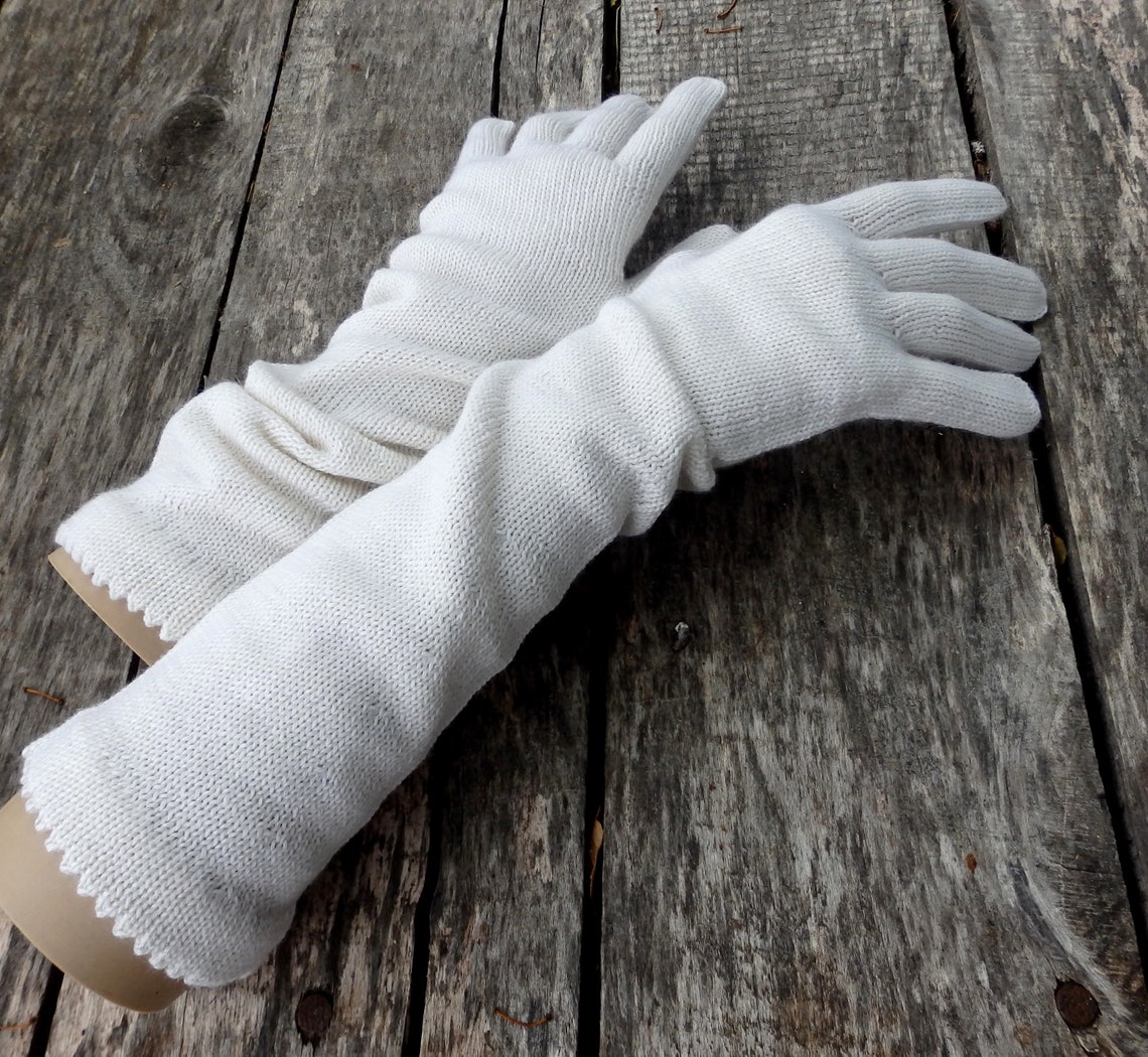 Knitted Wool Gloves Fingered Gloves Knit Long Gloves With Etsy