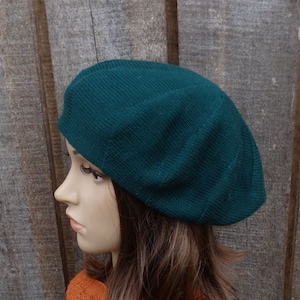 Grüne Strickmütze : Unisex-Wollmischung Französischer Stil Slouch Hat