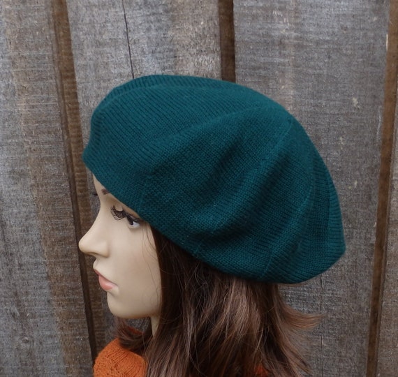 Forest green wool beret hat Felt Hat, Dark Green Beret,moss Green Hat, Forest Green  main image 3