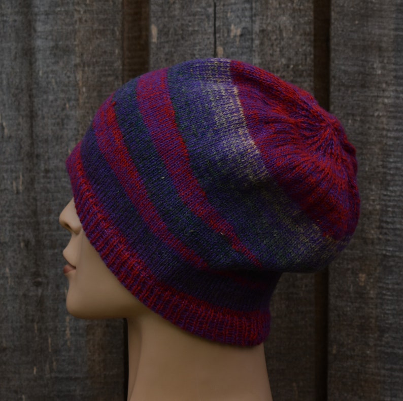 Knitted wool colorful unisex warm winter hat, handmade Scandinavian hat, lined beanie, Latvian hat colorful 3