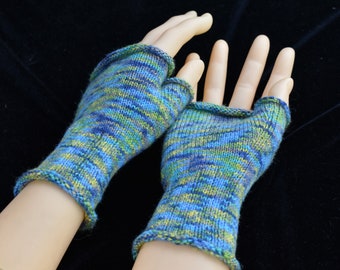 Mitaines, mitaines en tricot, gants en acrylique, manchettes pour femmes, chauffe-mains colorés, gants de taille M,