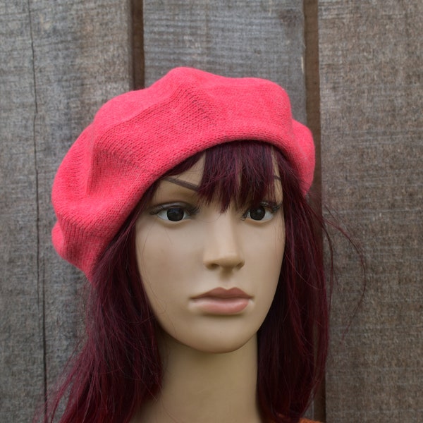 Bérets français, béret classique en laine à tricoter, bonnet pour femme, bonnet souple en tricot, bonnet, barret