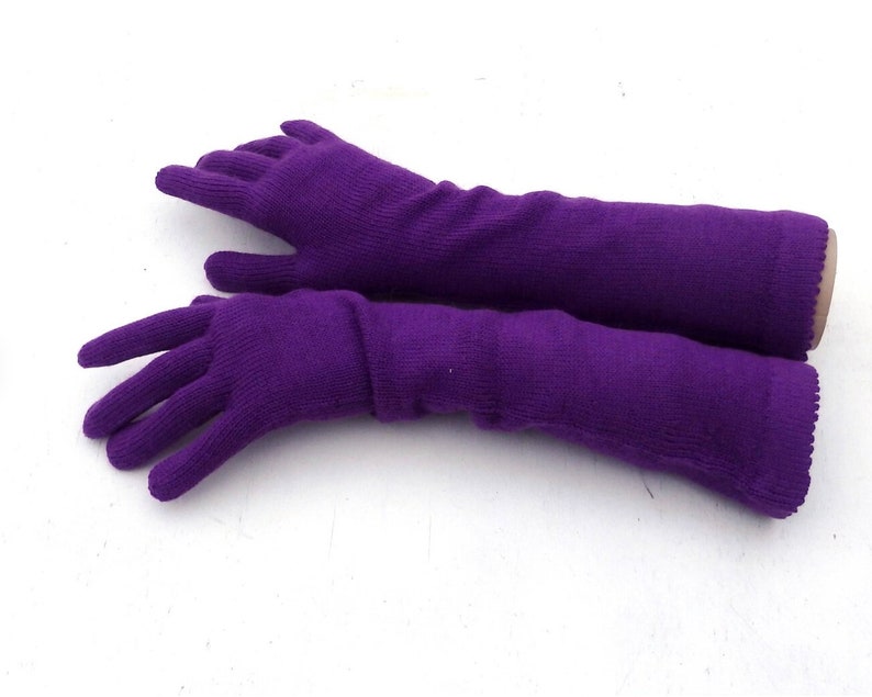 gants en laine tricotés, gants à doigts, gants longs en tricot avec les doigts, gants complets en tricot, gants de mariage, manchettes blanches en tricot, mitaines image 7