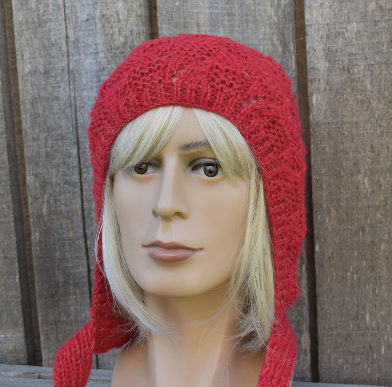 Bonnet tricoté en laine mérinos, bonnet d'hiver unisexe tricoté à la main, casque moderne à tricoter, le cadeau pour les fashionistas image 9