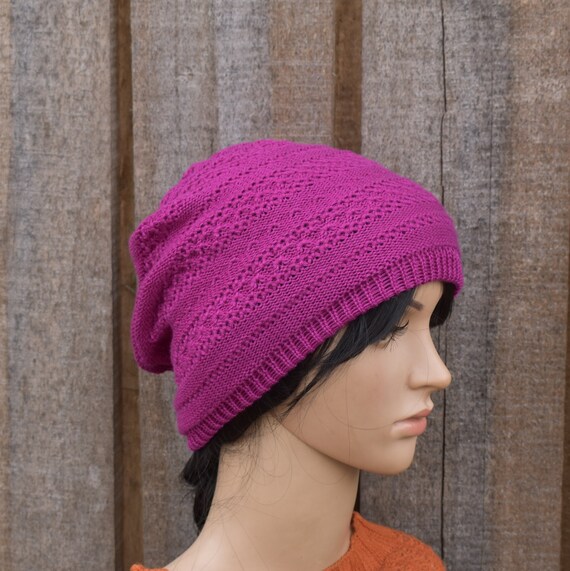 Knitted Cotton Summer Beanie Cotton Red 