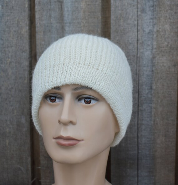 Cappello foderato, berretto doppio bianco lavorato a maglia da