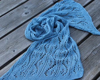 Wool Knit Shawl With Vertical Stripes - Lightweight Cozy Wrap Scarf For All Seasons