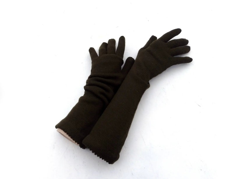 gants en laine tricotés, gants à doigts, gants longs en tricot avec les doigts, gants complets en tricot, gants de mariage, manchettes blanches en tricot, mitaines image 9