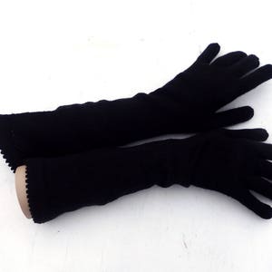 Lange Handschuhe Wollmischung: Elegante Schwarze Armstulpen