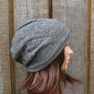 Knitted cotton summer gray khaki beanie, cotton lace thin hat, knit  casual cap