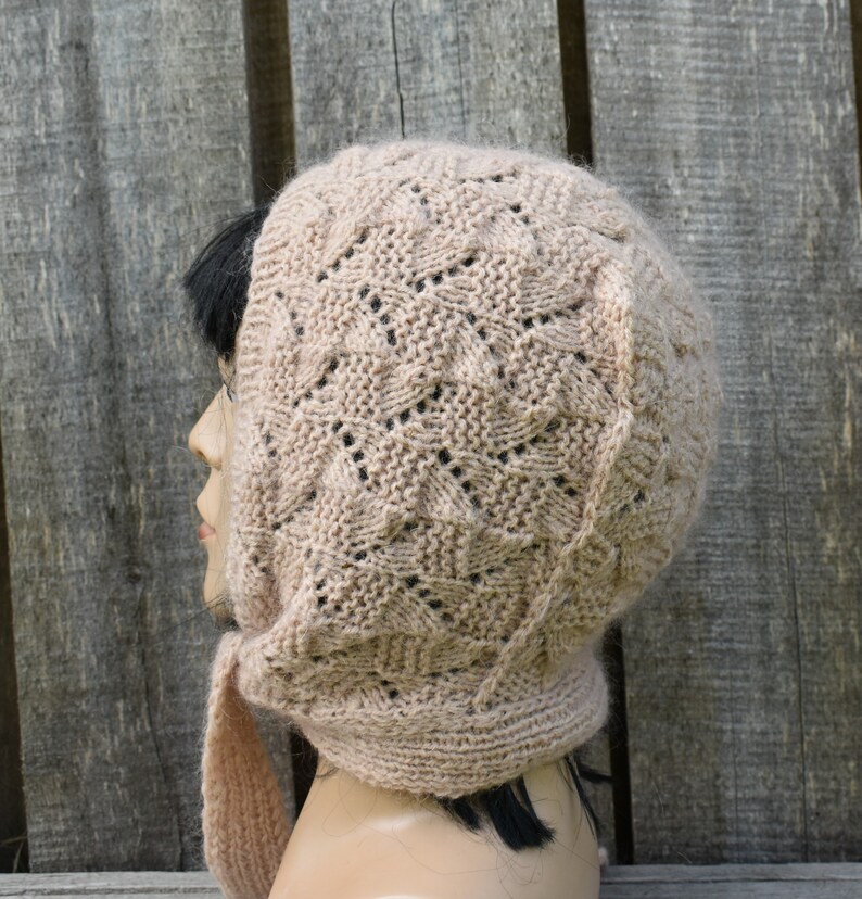 Bonnet tricoté en laine mérinos, bonnet d'hiver unisexe tricoté à la main, casque moderne à tricoter, le cadeau pour les fashionistas image 7