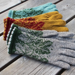 Handgebreide wollen winterhandschoenen: ongevoerde warme handwarmers (M/L)