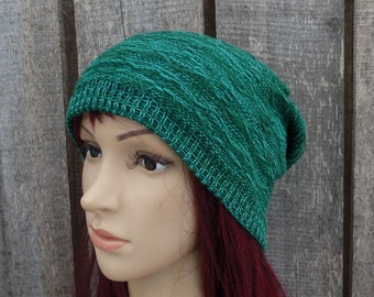 Knitted cotton colorful green hat, cotton lace summer hat, knit breathable spring cap, light weight hat, unlined hat