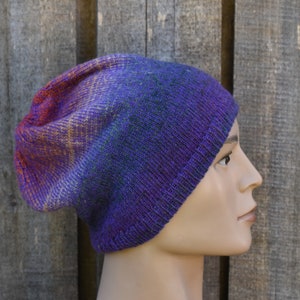 Knitted wool colorful unisex warm winter hat, handmade Scandinavian hat, lined beanie, Latvian hat image 10