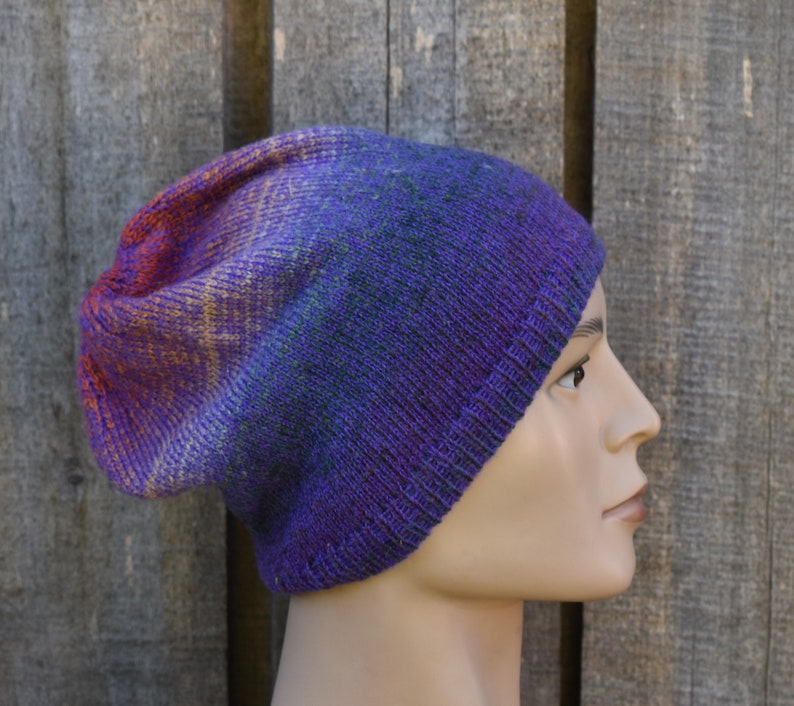 Knitted wool colorful unisex warm winter hat, handmade Scandinavian hat, lined beanie, Latvian hat image 10