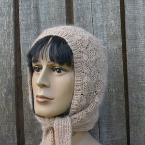 Bonnet tricoté en laine mérinos, bonnet d'hiver unisexe tricoté à la main, casque moderne à tricoter, le cadeau pour les fashionistas image 3