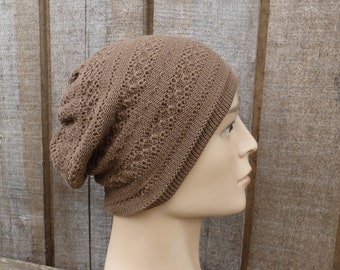 Bonnet d’été en coton tricoté, chapeau brun en coton, casquette légère en tricot, chapeau slouch unisexe respirant