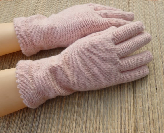Ladies pink wool sale gloves