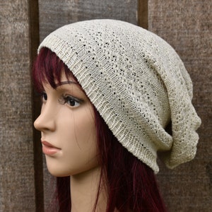 Knitted cotton summer beanie, cotton hat knit cap image 2