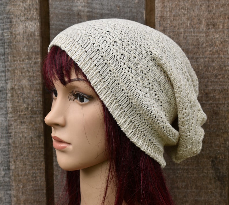 Knitted cotton summer beanie, cotton hat knit cap image 2