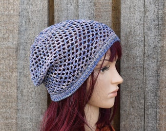 Knitted cotton lace thin summer women beanie, light weight hat, breathable head dress