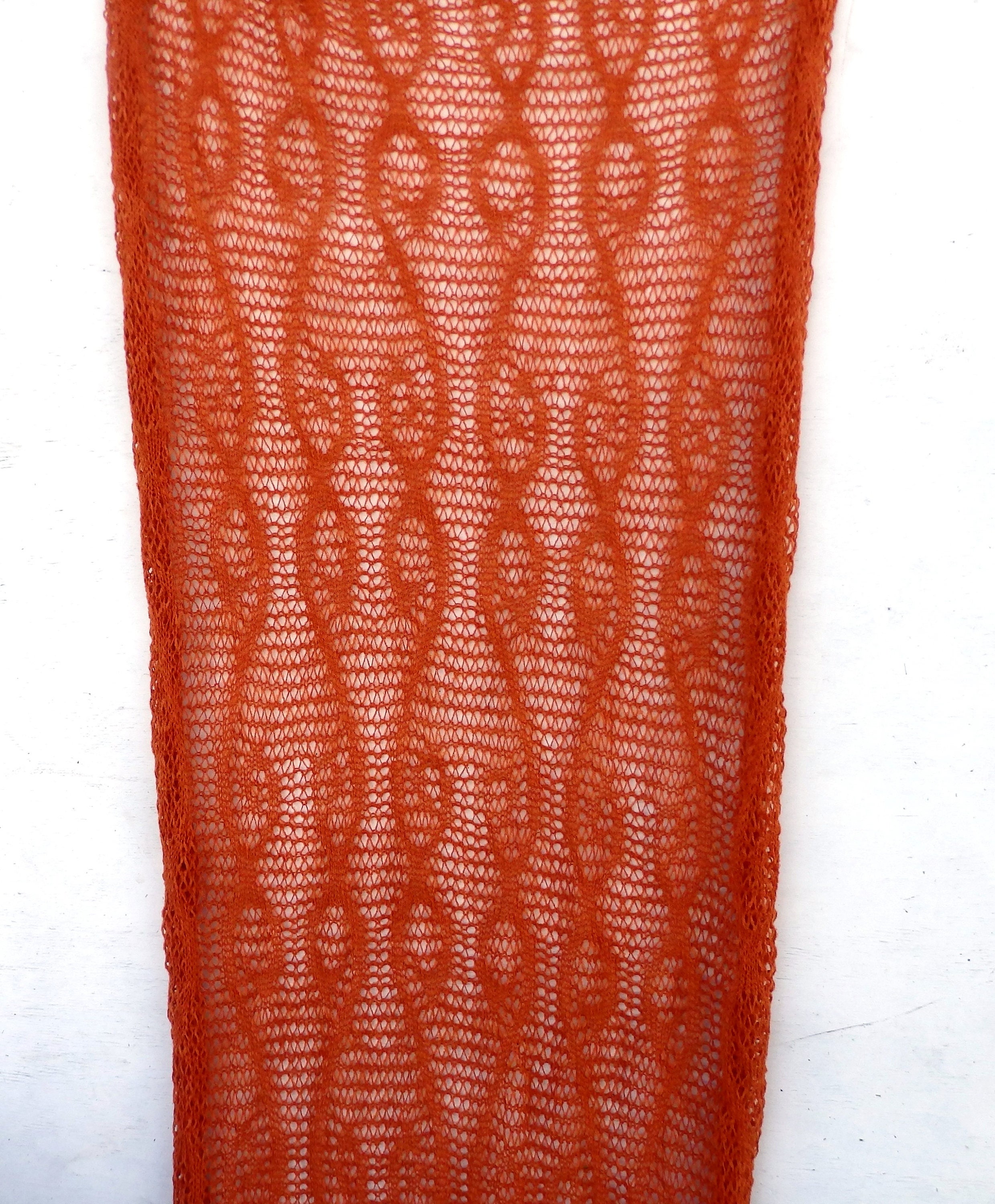 Scarf knitted orange scarf knit lace shawl bridesmaid shawl | Etsy