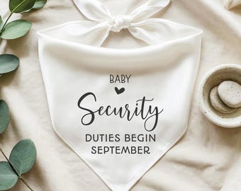 Premium Silk Baby Security Dog Bandana - Custom Pregnancy Announcement Pet Scarf - Newborn Reveal Gift - Handcrafted Luxury Pet Accessory