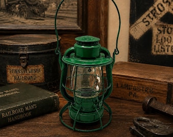 Antique Dietz Vesta Railroad Lantern with Clear Glass Globe