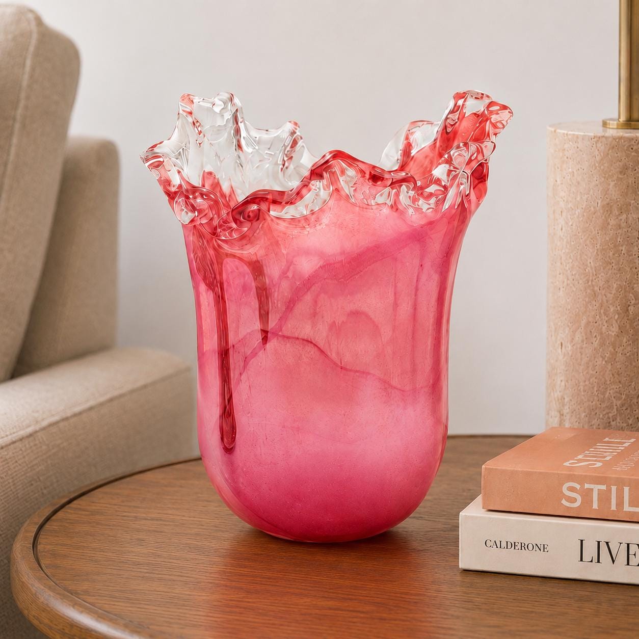 Murano Red Vase - Etsy