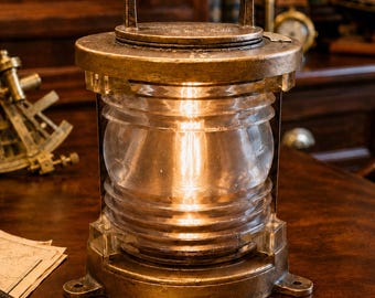 Vintage Perko Bronze Nautical Marine Navigation Light Converted to Table Lamp