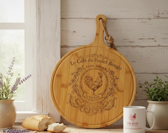 French Country Rooster Decor Bread Board