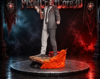 Dual Persona Crime Boss STL Statue | Split Face Gangster Villain (Digital Download)
