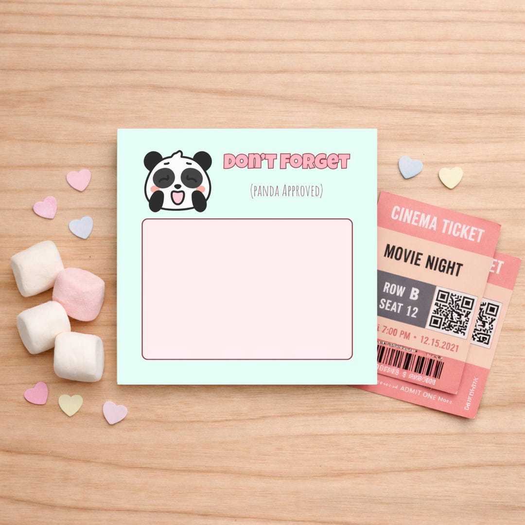 Kawaii Notepad Panda | Cute Sticky Notes | Study Planner Notes as Gift ...