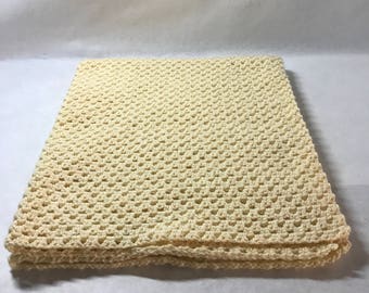 Lap blanket, Office chair throw, wheelchair lap blanket, Couch throw, Pale yellow color