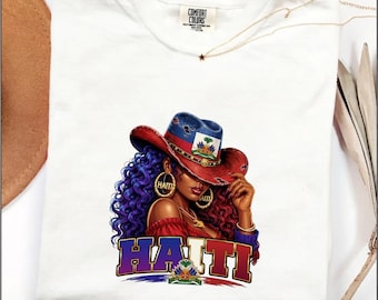 Funny Haitian Girl Haiti Flag Comfort Colors Proud Caribbean Women T-Shirt, Haitian Heritage Gift, Caribbean Pride Gift, Island Graphic Tee