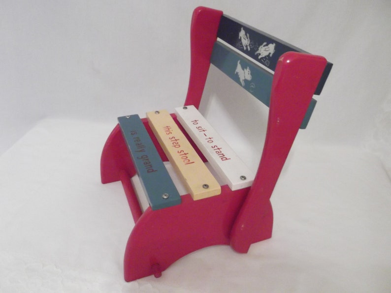 Vintage Childs Wooden Step Stool Footstool Wood Furniture Kids Etsy