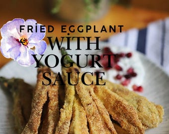 Knusprige Fächeraubergine Tempura mit Knoblauch-Joghurt-Dip | Einfaches Aperitif-Rezept