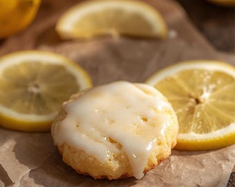 Soft Lemon Cookies Rezept | Glasiertes Zitrus Dessert (PDF Download)